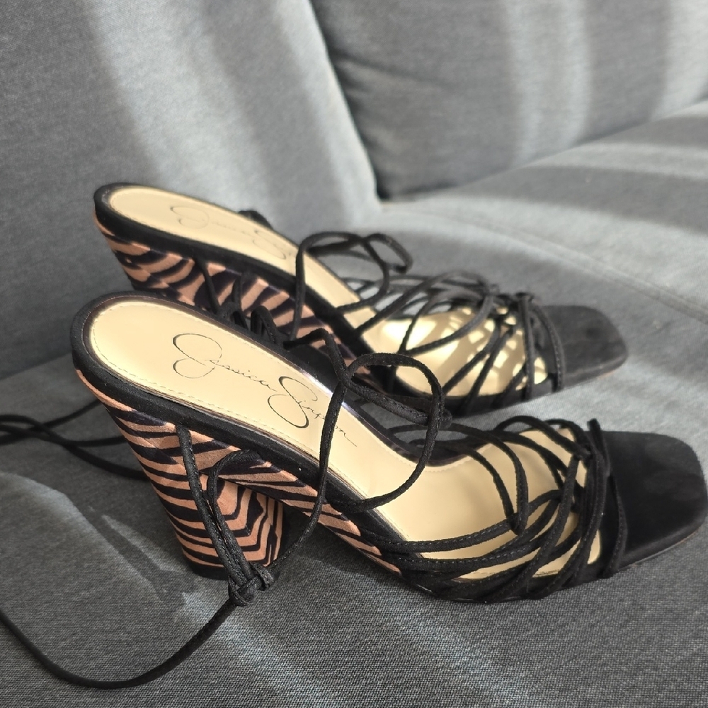 Jessica Simpson Black Strappy Heels